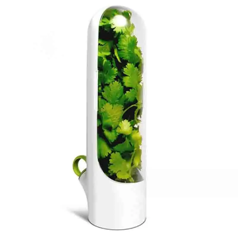 

Creative Fresh Herb Keeper Container Vegetables Coriander Sealed Fresh-Keeping Cup Preservation Storage Bottle Kitchen Gadget