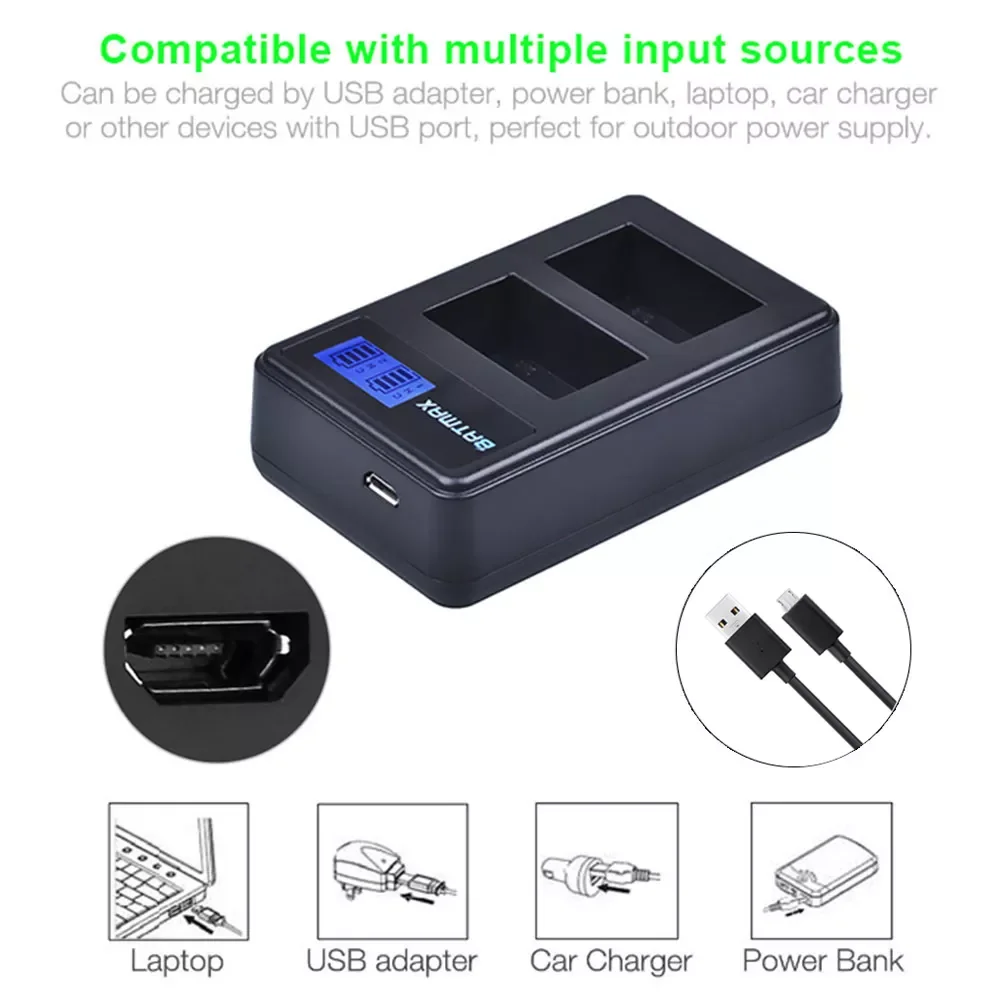 Аккумулятор Sony Alpha NP-FW50 NP FW50 2000mAh 2 шт двойное зарядное устройство аккумулятор + ЖК