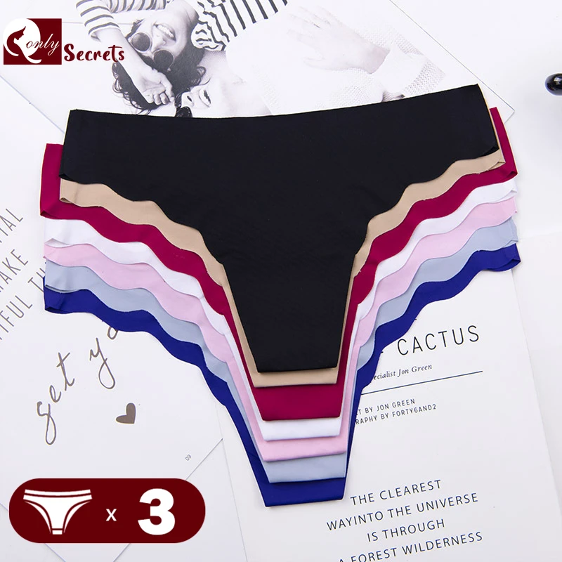 

3 шт., женские бесшовные стринги с низкой посадкой