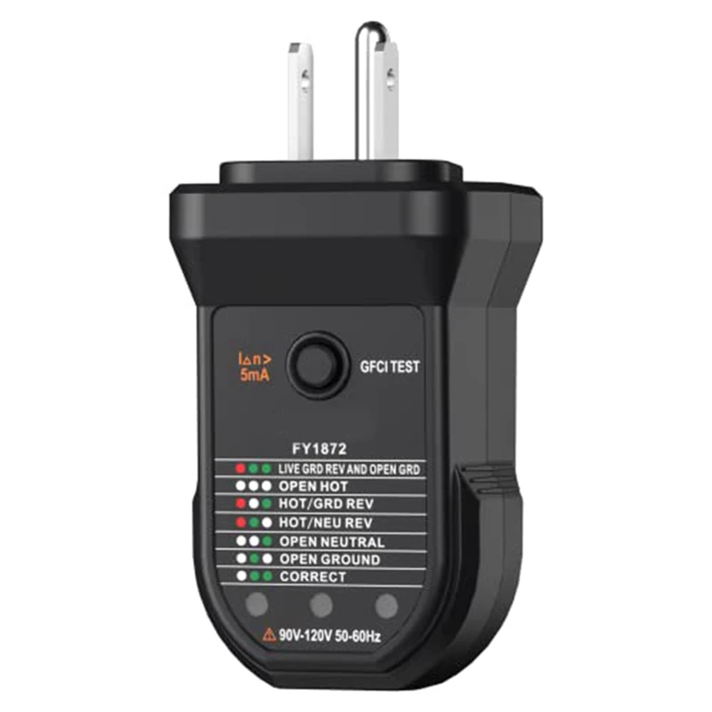 

Outlet Tester Socket Tester FY1872 Leakage Plug Detection Socket Tester Outlet Detector Testing Instrument Tool US Plug