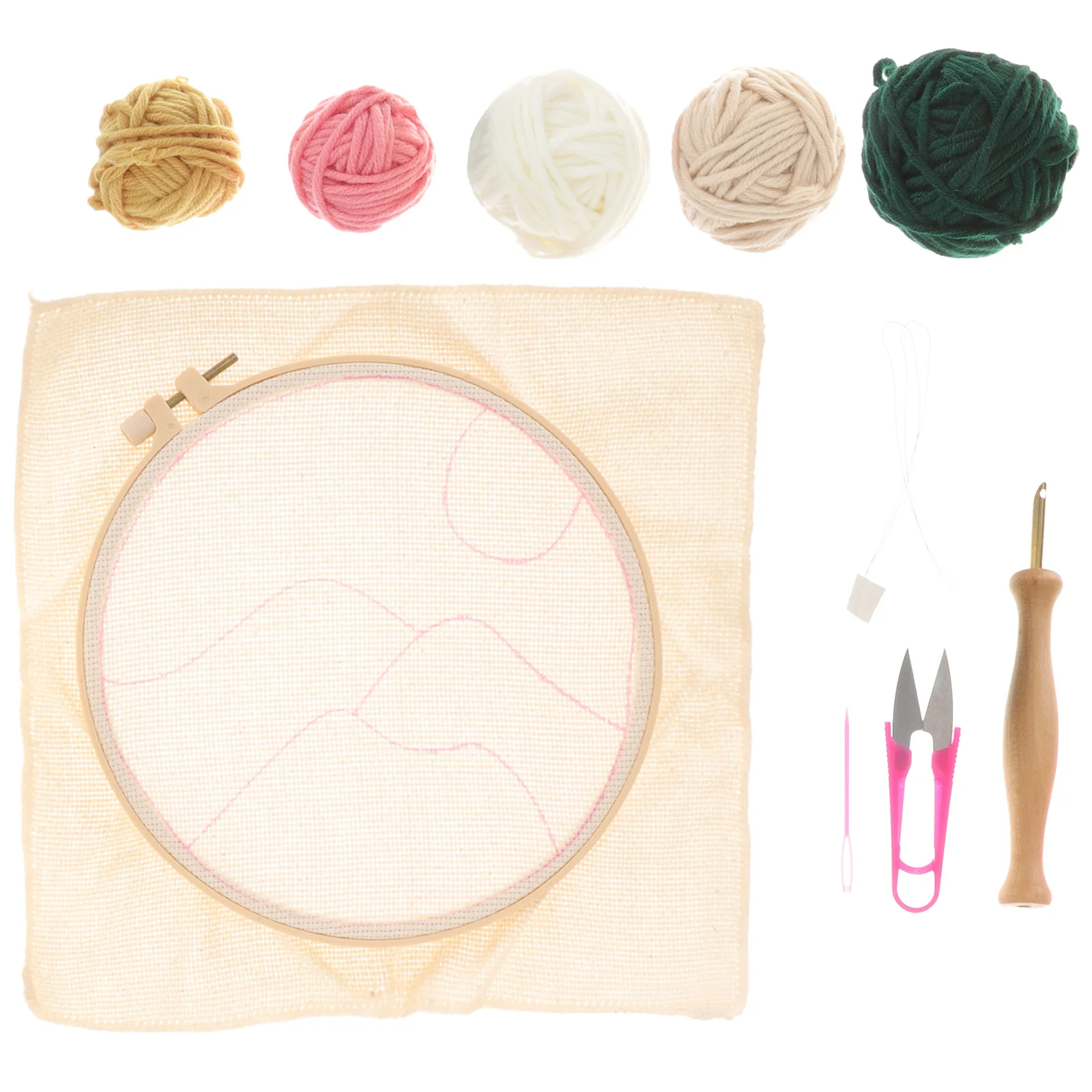 

Embroidery Kit Needle Punchsupplies Stitchwork Crochet Hoop Framed Fabric Starter Flower Craft Rug Tool Adultskits Beginner