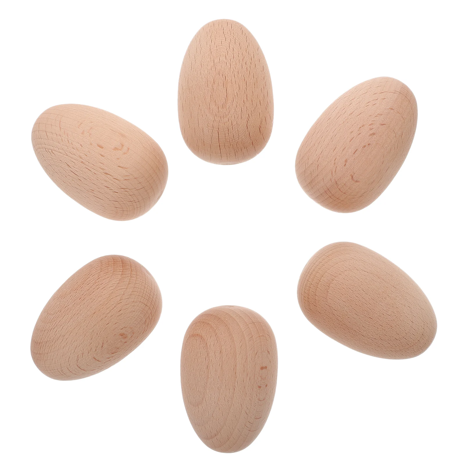 

6PCS Wood Easter Egg Simulation Novelty Egg Creative Toys DIY Ornaments