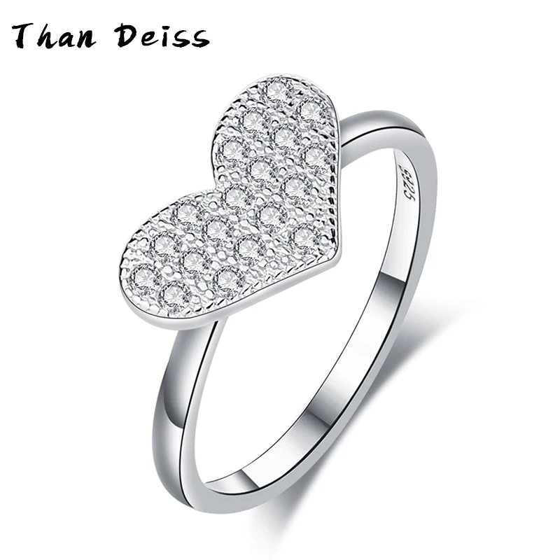

New Hot Selling Heart-shaped Full Diamond Ring Women S925 Sterling Silver Fashion Jewelry Manufacturers Direct Sales