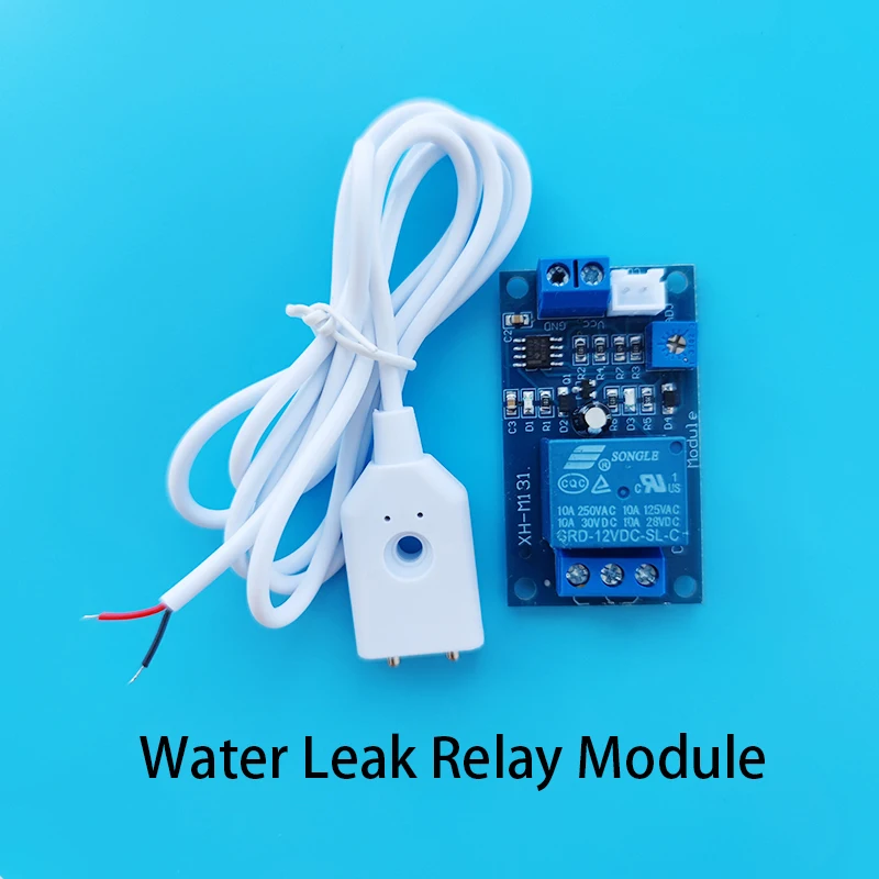 

5V 12V 24V Water Detector Relay Module Water Leakage Sensing Cable One Meter Length Leak Alarm