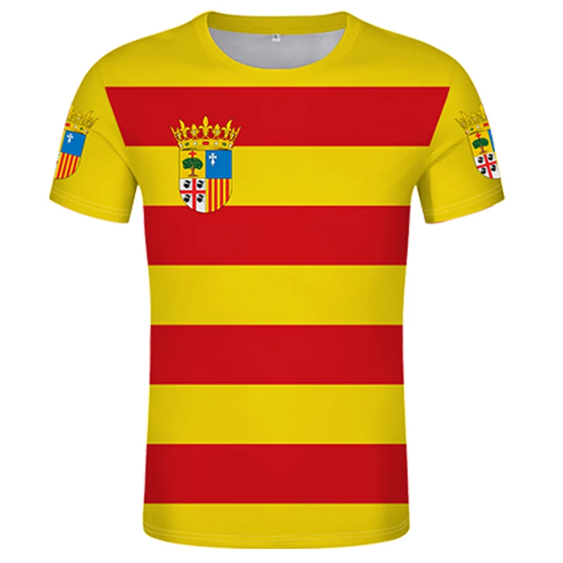 

ARAGON Shirt Free Custom Made Name Number Zaragoza t-shirt Print Text Word Teruel Huesca Spain Alagon Spanish Black Blue Clothes