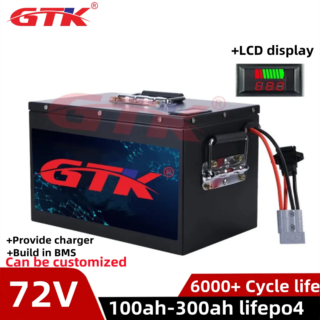 

GTK 72v lifepo4 battery 100ah 120ah 150ah 180ah 200ah 250ah 280ah 300ah bms for 21000w Electric Forklift Cars motorcycle