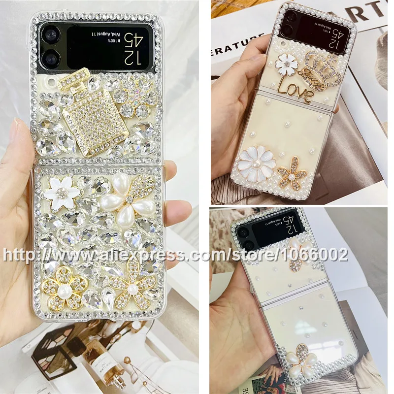 Роскошный блестящий чехол для Samsung Galaxy Z Flip 3 4 Flip3 2 1 Huawei P50 | Мобильные телефоны и