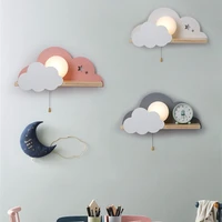 macaron nordic led glass wall lamps beside bedroom light fixtures modern children room cloud wall lamp stairs wall light sconces