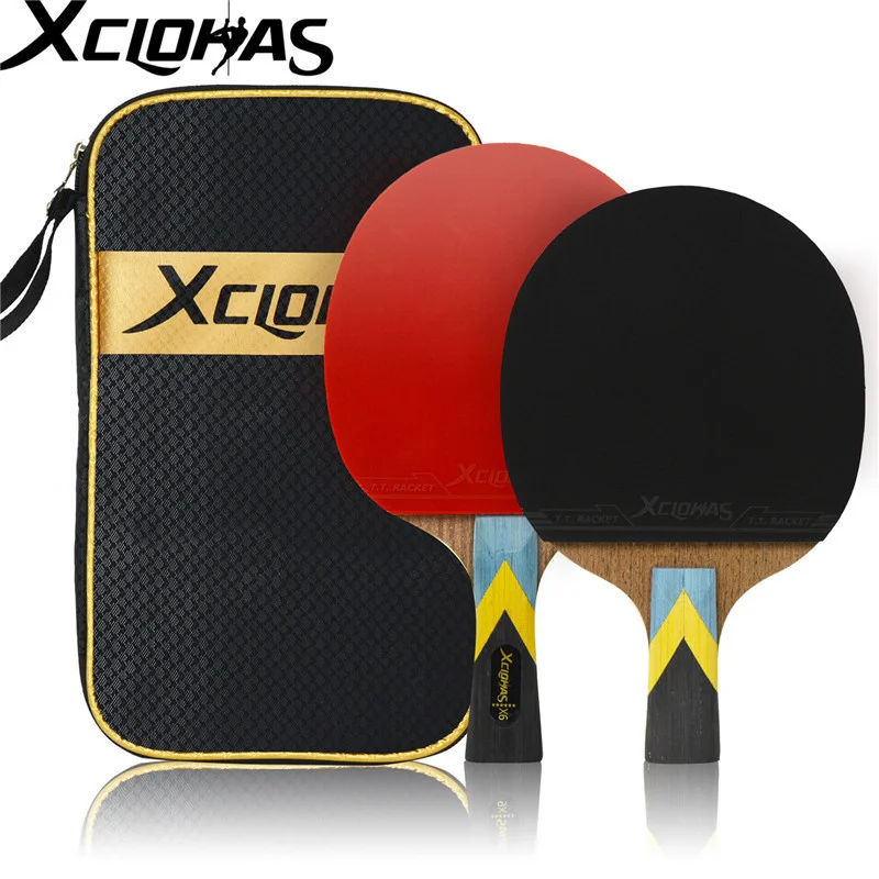 

XC LOHAS 6 Star 2Pcs Upgraded Carbon Table Tennis Racket Set Customized Super Powerful Ping Pong Racket Bat for Training Club