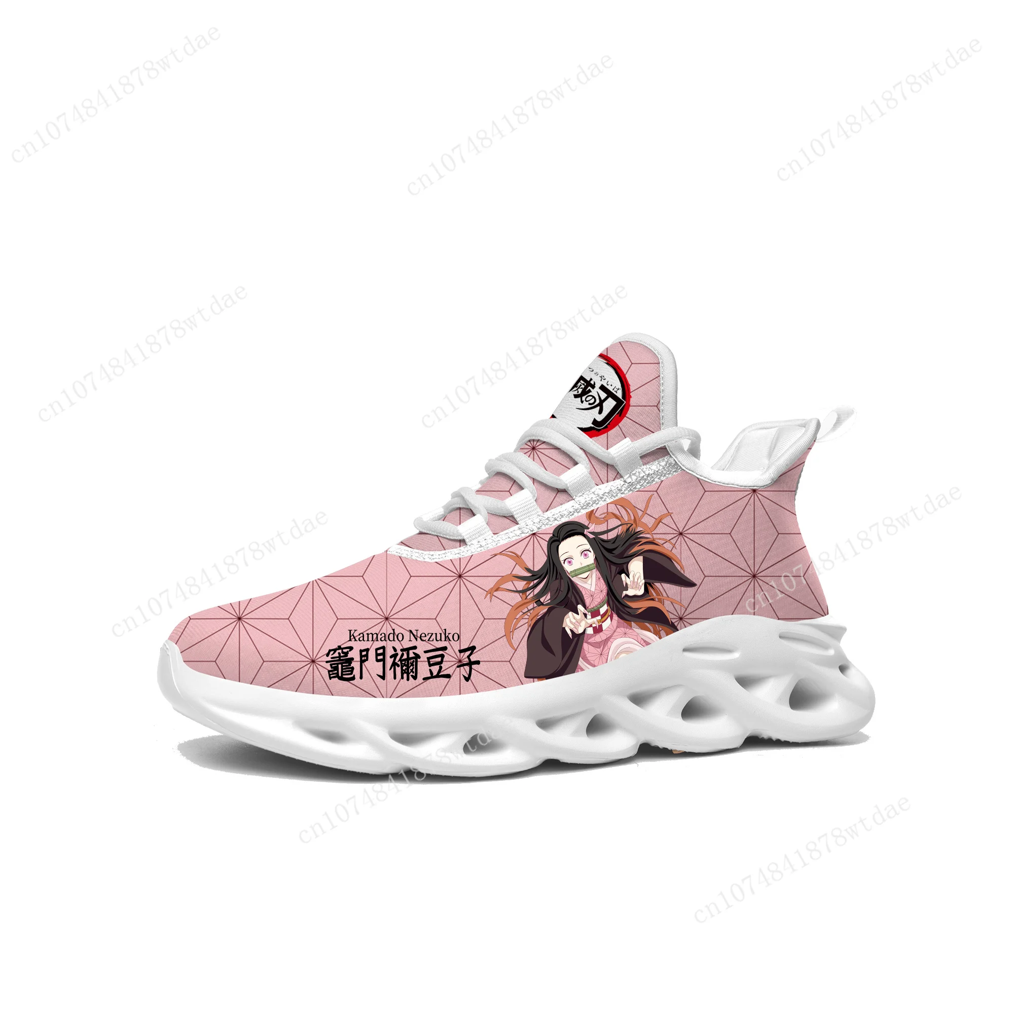 

Kamado Nezuko Flats Sneakers Mens Womens Teenager Sports Running Shoes High Quality Demon Slayer Custom Lace Up Mesh Footwear