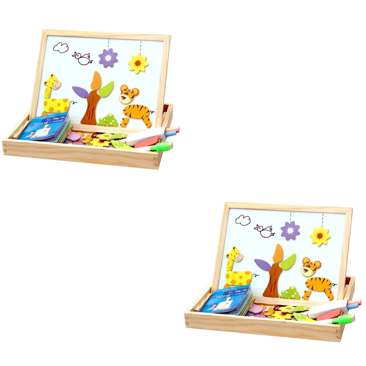 

2 шт., деревянные Магнитные пазлы для мальчиков и девочек