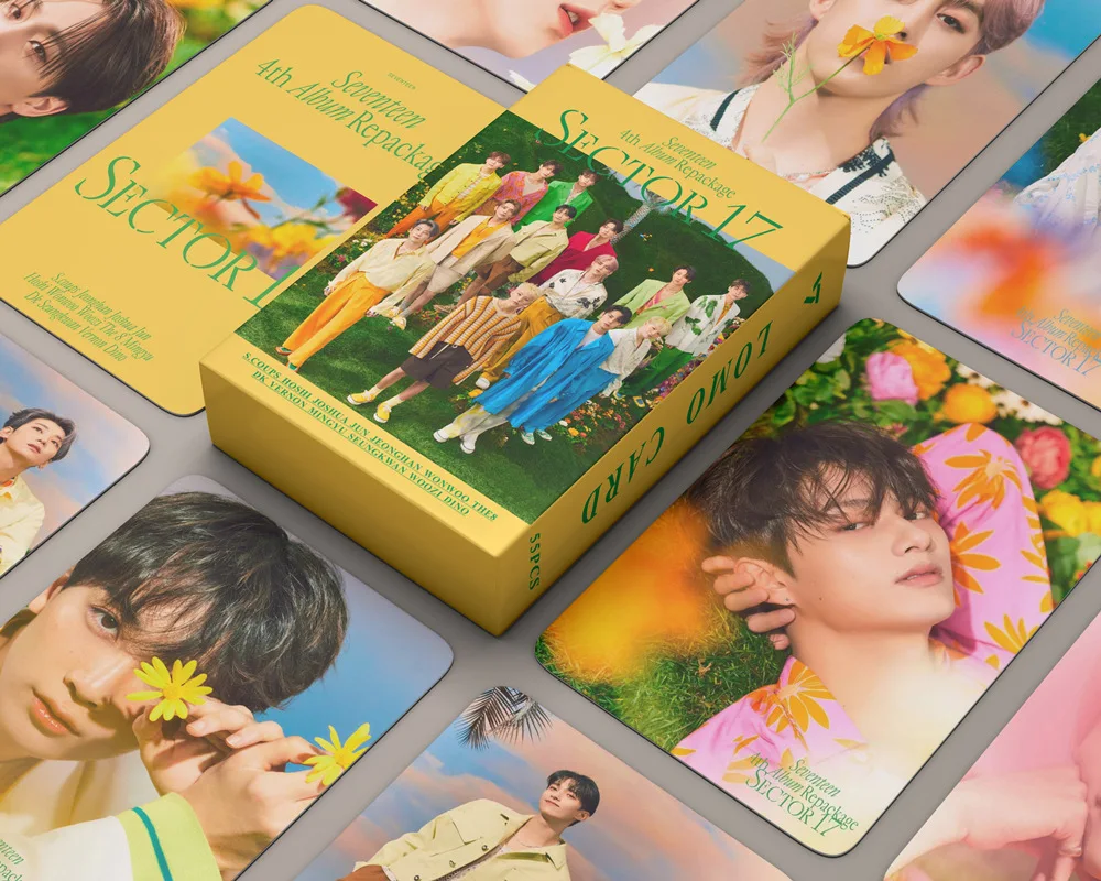 55pcs/Box Kpop Ateez PhotoCards Seventeen2022 New Album Sector 17 lomo Card Album Good Boy Gone Bad Photo Cards