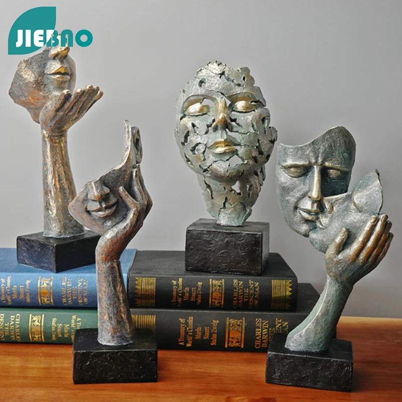 Статуя из смолы маска для лица полые абстрактные украшения в скандинавском стиле