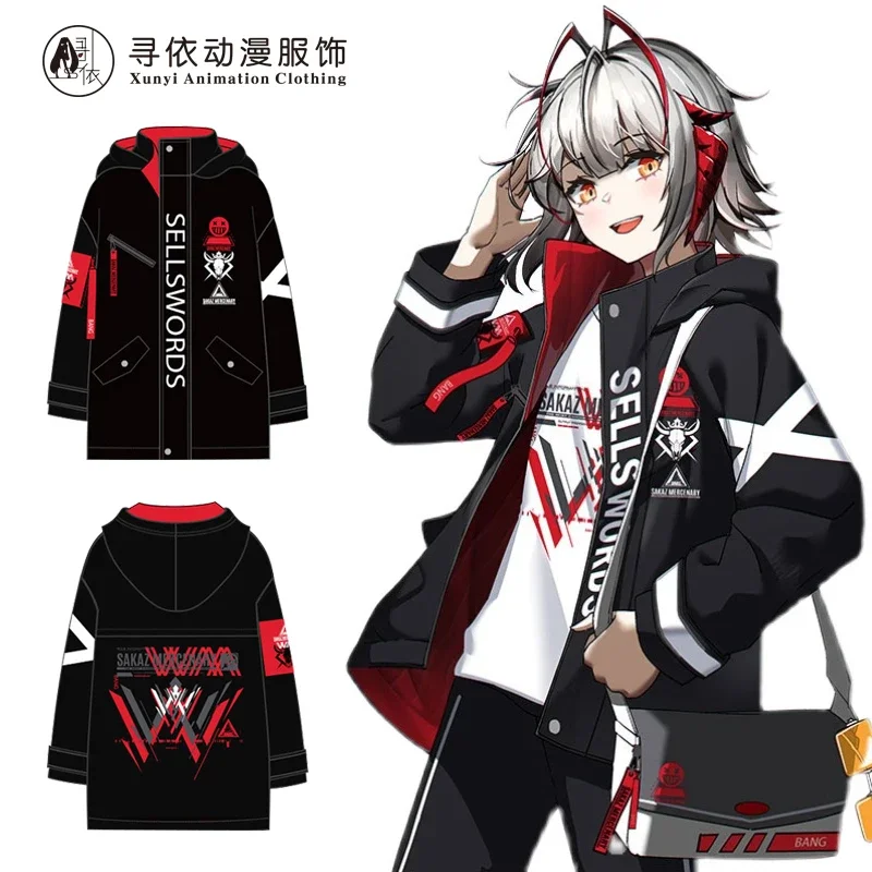 

Anime Arknights Texas Cosplay Student Unisex Windbreaker Long sleeve T-shirt Autumn Winter Thicken Warm Coat Costume Tops
