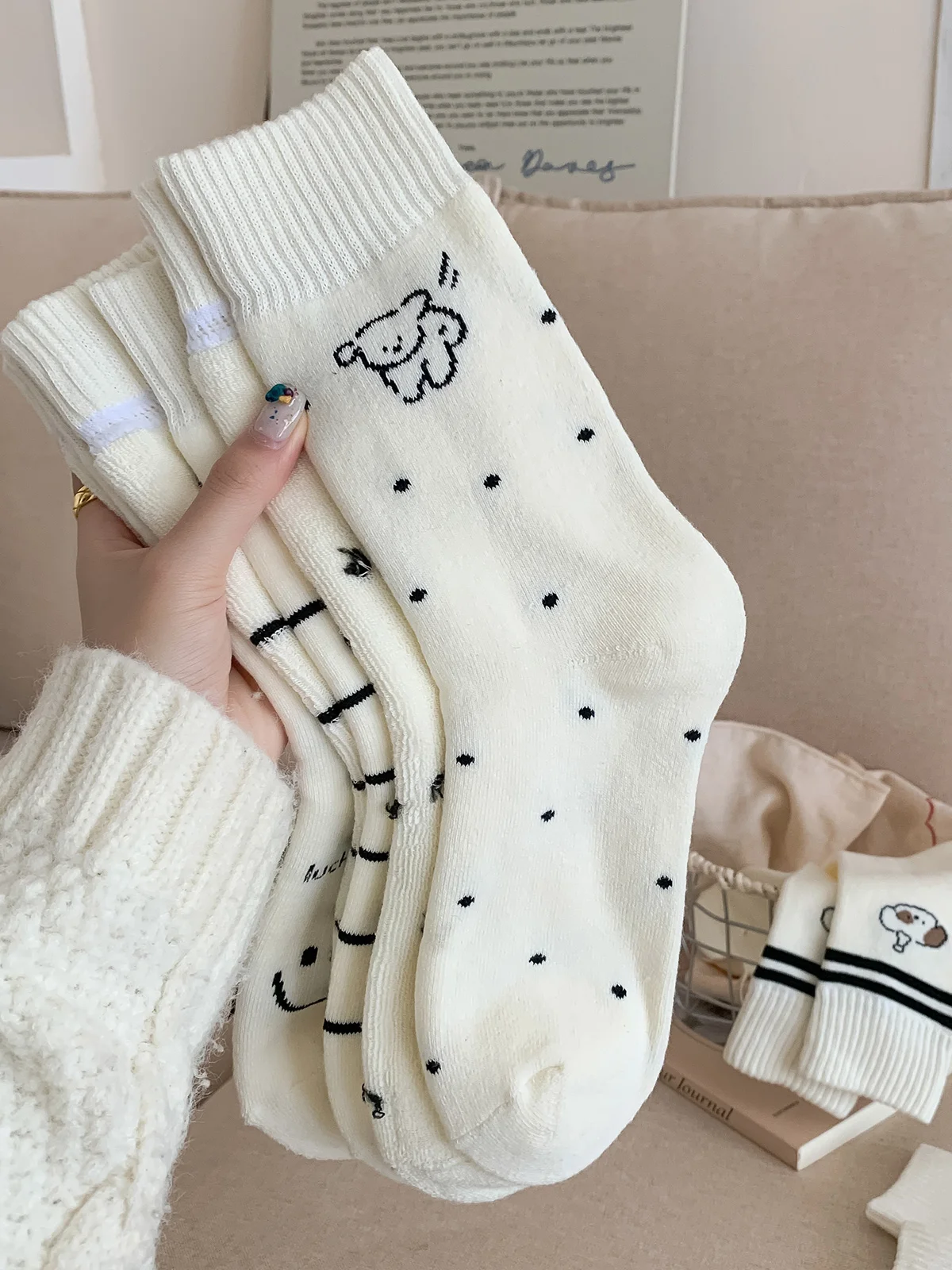 Теплые носки Materni домашние махровые для сна носки-полотенца зимние утолщенные