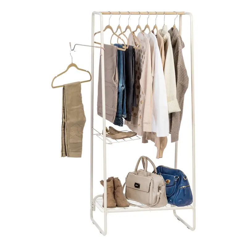 

Medium Metal Garment and Accessories Rack, White