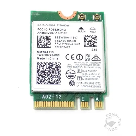 Карта для lenovo 00jt481 intel 8260NGW Dual Band Wireless-AC 8260 NGFF 802.11ac Wi-Fi 867 Мбит/с 2,4G/5GHz Bluetooth 4.2