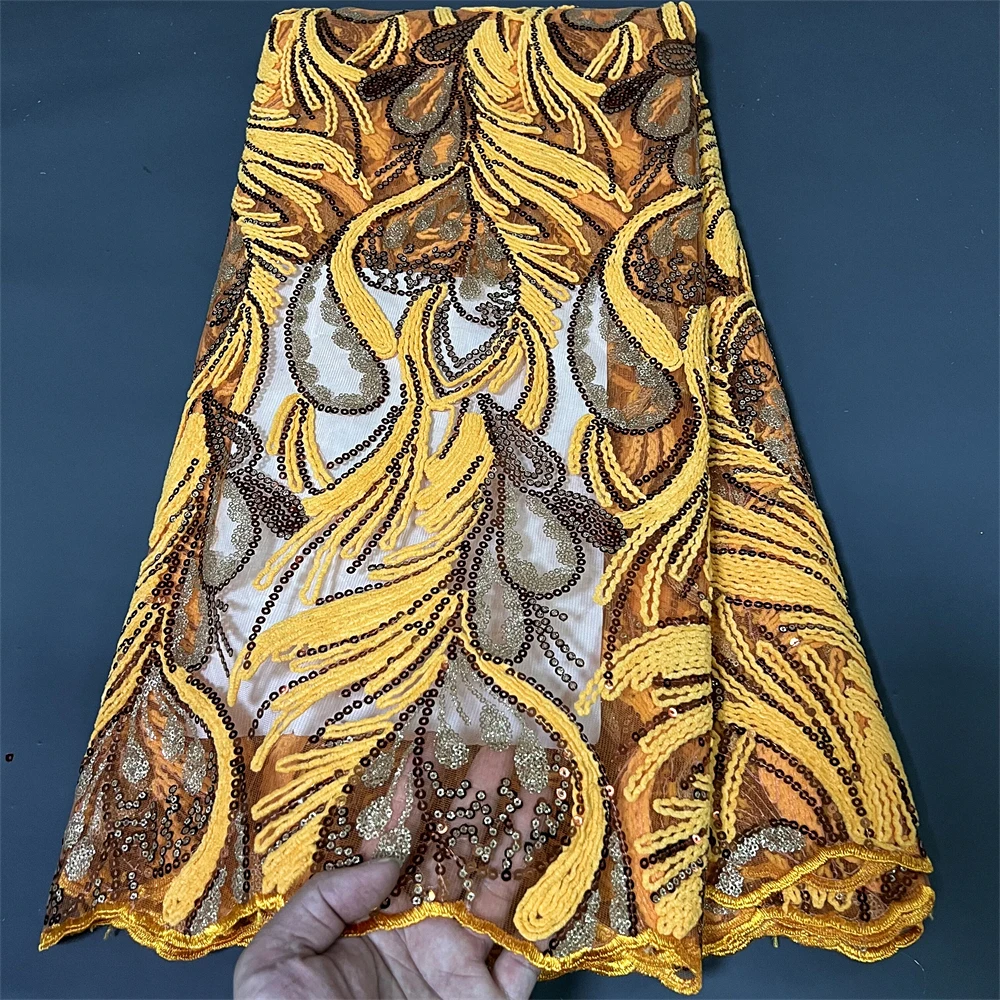 

2023 High Quality African Damask Fabric French Print Lace Embroidery Nigerian Lace Fabric Ladies Party Dress Tailor YXZ057