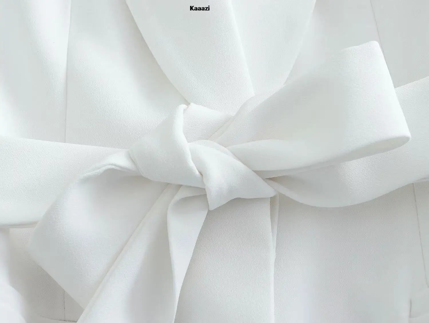 KAAAZI Office Lady White Blazer Suits Women Long Sleeve V Neck Sashes Blazer+High Waist Wide Leg Long Pants Fashion 2023 Sets