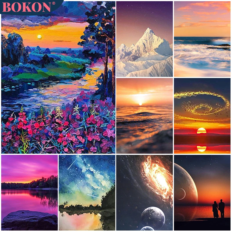 

5D алмазная живопись, Алмазная мозаика, закат, пейзаж, живопись из смолы, алмазная вышивка, живопись, «сделай сам», домашнее настенное искусство