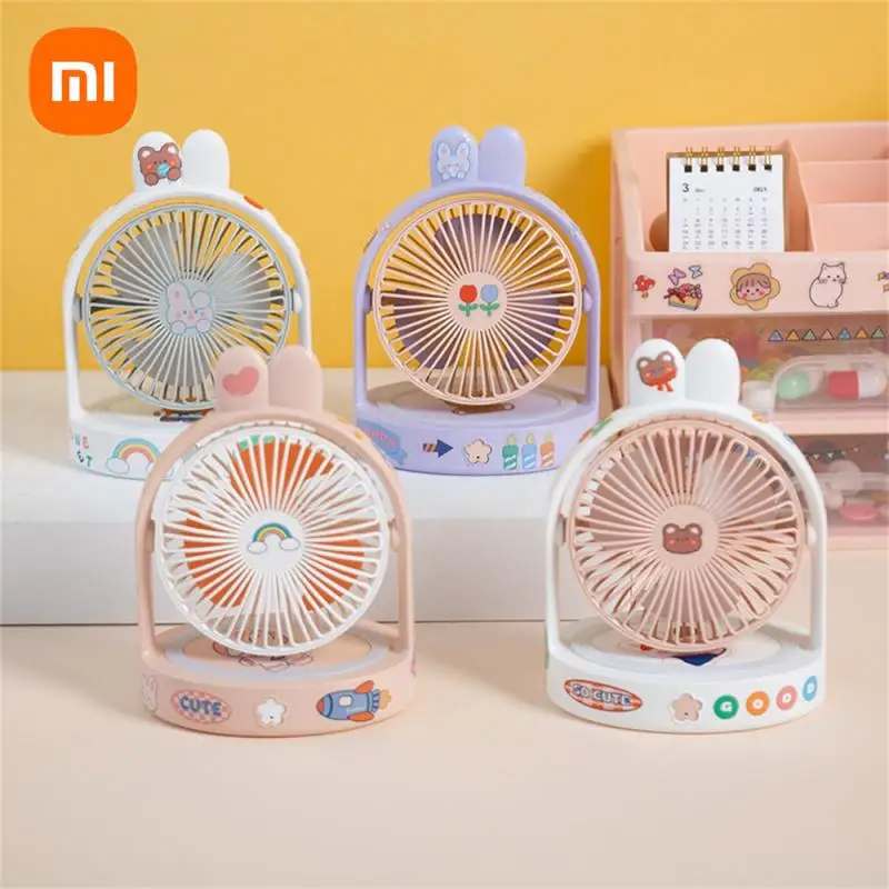 

Портативный мини-вентилятор Xiaomi, воздухоохладитель с USB-зарядкой, настольные вентиляторы с 3 режимами регулировки скорости, летние уличные ...
