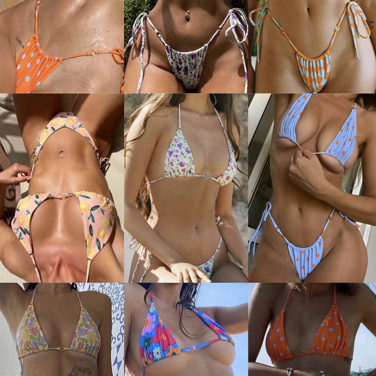 

Jucleo 2022 New Two Pieces Triangle Bikini Set Women Swimsuit Swimming Bathing Suit Micro Biquini Brazilian Summer Beachwear