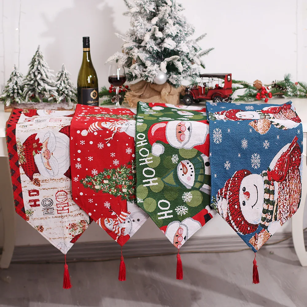 

Christmas Santa Claus Table Runner and Placemat Christmas Tablecloth Table Cover Christmas Decorations for Home Xmas Ornaments