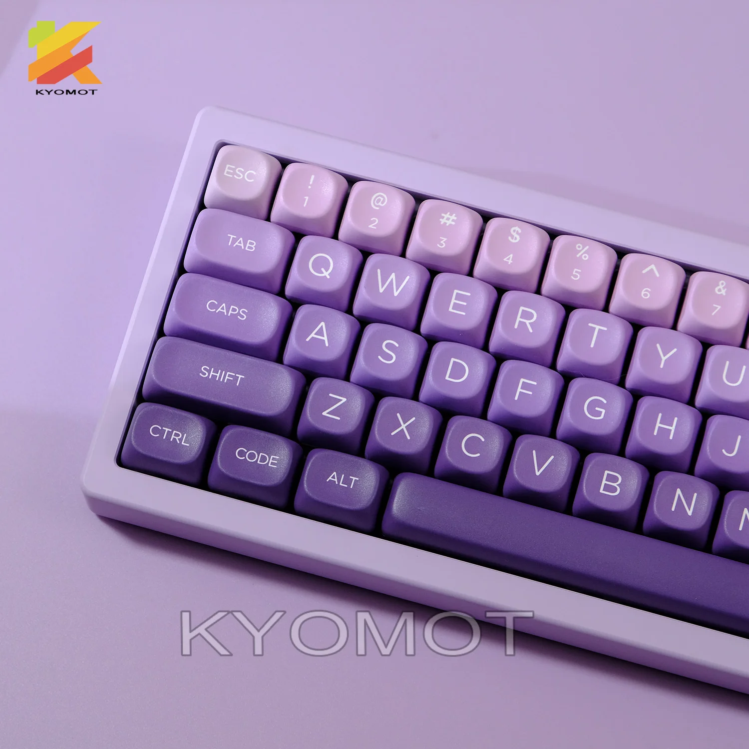 Фото KYOMOT 125-клавиш Sky Star Фиолетовый колпачок MOA Profile PBT Dye Sub Gradient колпачки для клавиш MX Switches DIY Механическая клавиатура Подарок для мальчика №3