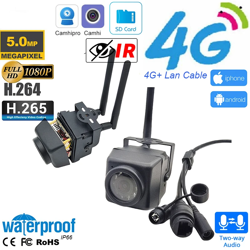 Фото 5MP IMX335 2MP IMX307 Starlight Truck Backup Mini 4G Sim IP-камера 1080P Автомобильный вид сзади Металлический корпус Nihgt Vision IP66 Водонепроницаемый №1