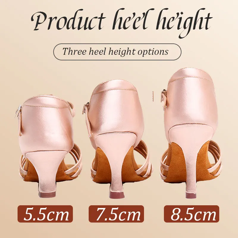 Professional Women Latin Dance Shoes fro Girls Ladies Soft Boots Ballroom Salsa Tango Dancing Shoes High Heeled 5.5/7.5/8.5CM