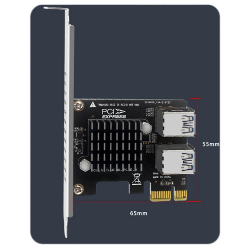 PCI-E X1 To 4 Port USB3.0 Expansion Card X16 Riser 6Pin Adapter For Graphics BTC Mining | Компьютеры и офис