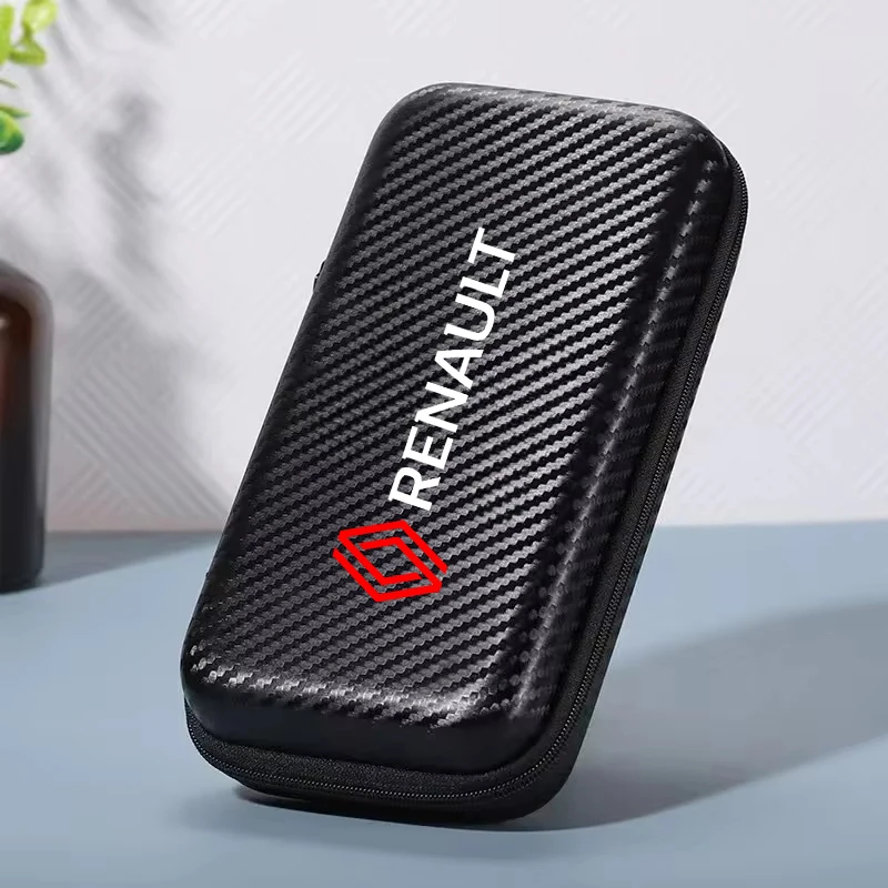 

Подходит для Renault Clio Duster, сумка для хранения цифровых принадлежностей из углеродного волокна, ящик для хранения в подлокотнике