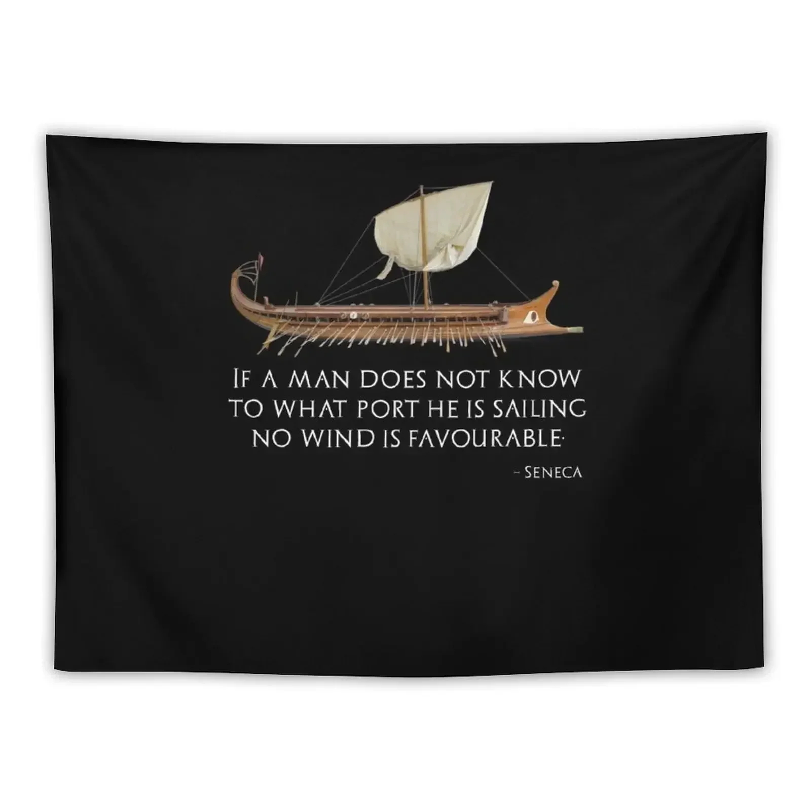 Если мужчина знает не покупать порт он парус ветер пользуется - Гобелен Seneca the Younger