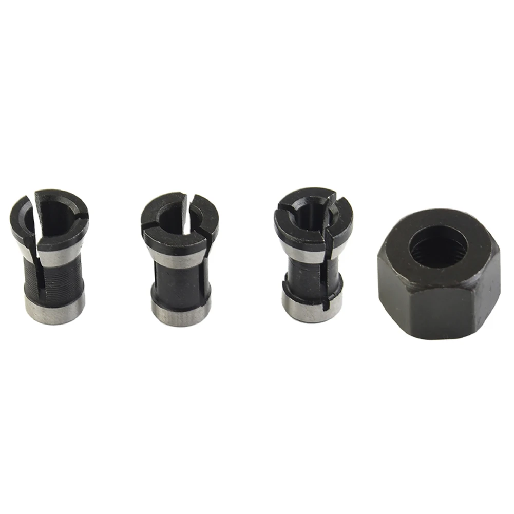 

M15 Screw Nut Electric Router Milling Cutter 6/6.35/8mm Collet Chuck Accessories Carbon Steel Black M15 Screw Nut Kit