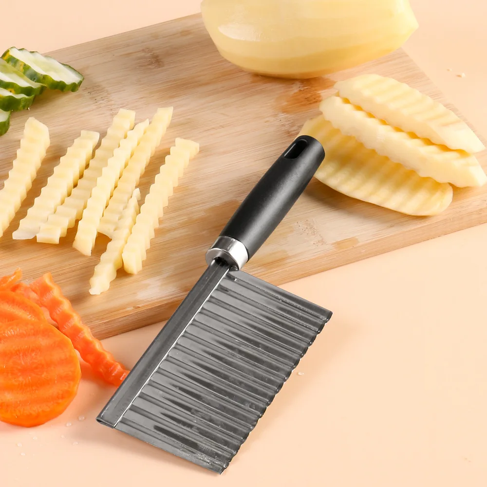 Wave Stainless Steel Slicer Vegetable & Fruit Wave Slicer Knife French Fries Chopper Potato Knife Chopper Kitchen Gadgets