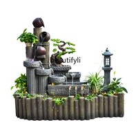 yj outdoor pastoral zen flowing water stonewashed decoration courtyard balcony fish pond fountain landscape home decoration