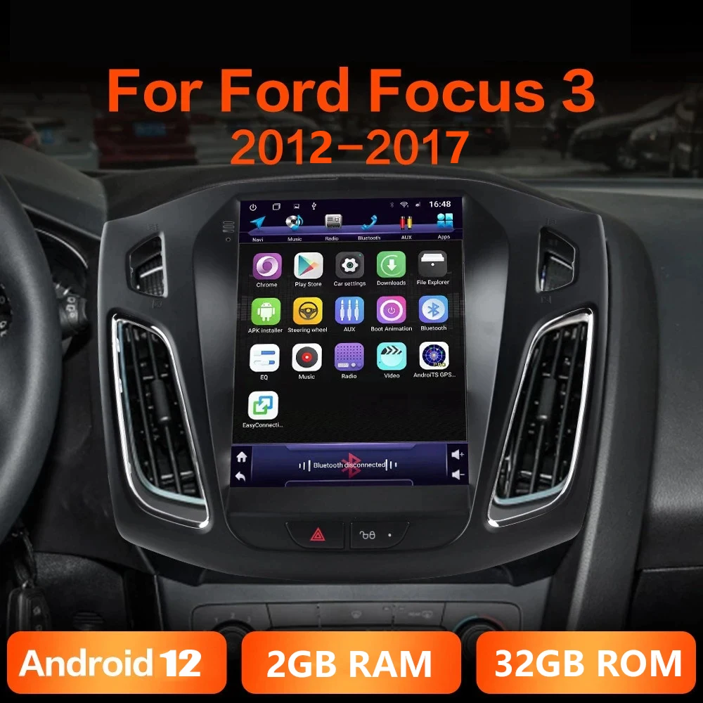 

Автомагнитола для Ford Focus 3 2012-2017, Android 12, GPS-навигация, стерео, вертикальный мультимедийный видеоплеер, 2din, dvd, навигация, GPS