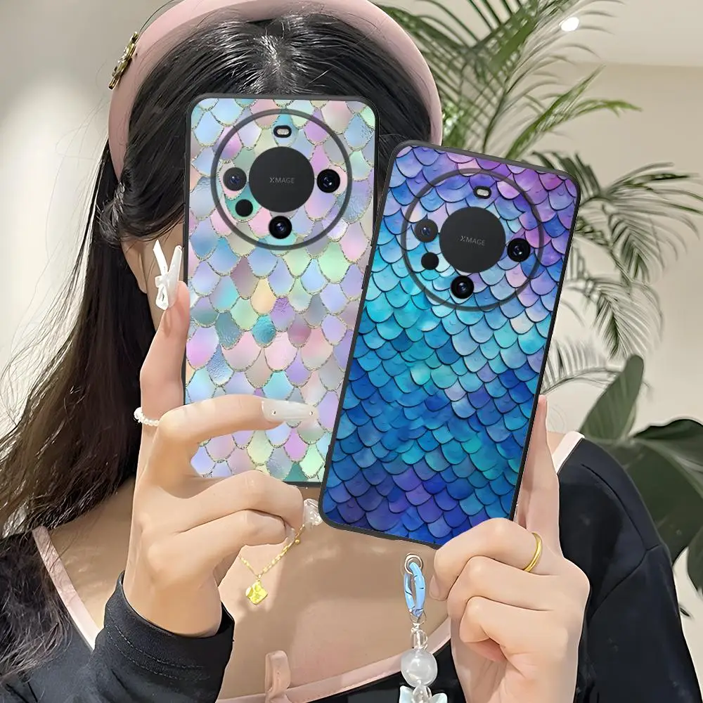 Фото Чехол для телефона с рисунком русалки для Huawei Mate 60 50 40 30 20 10 Pro Plus Lite E 5G, мягкий противоударный чехол из ТПУ №4