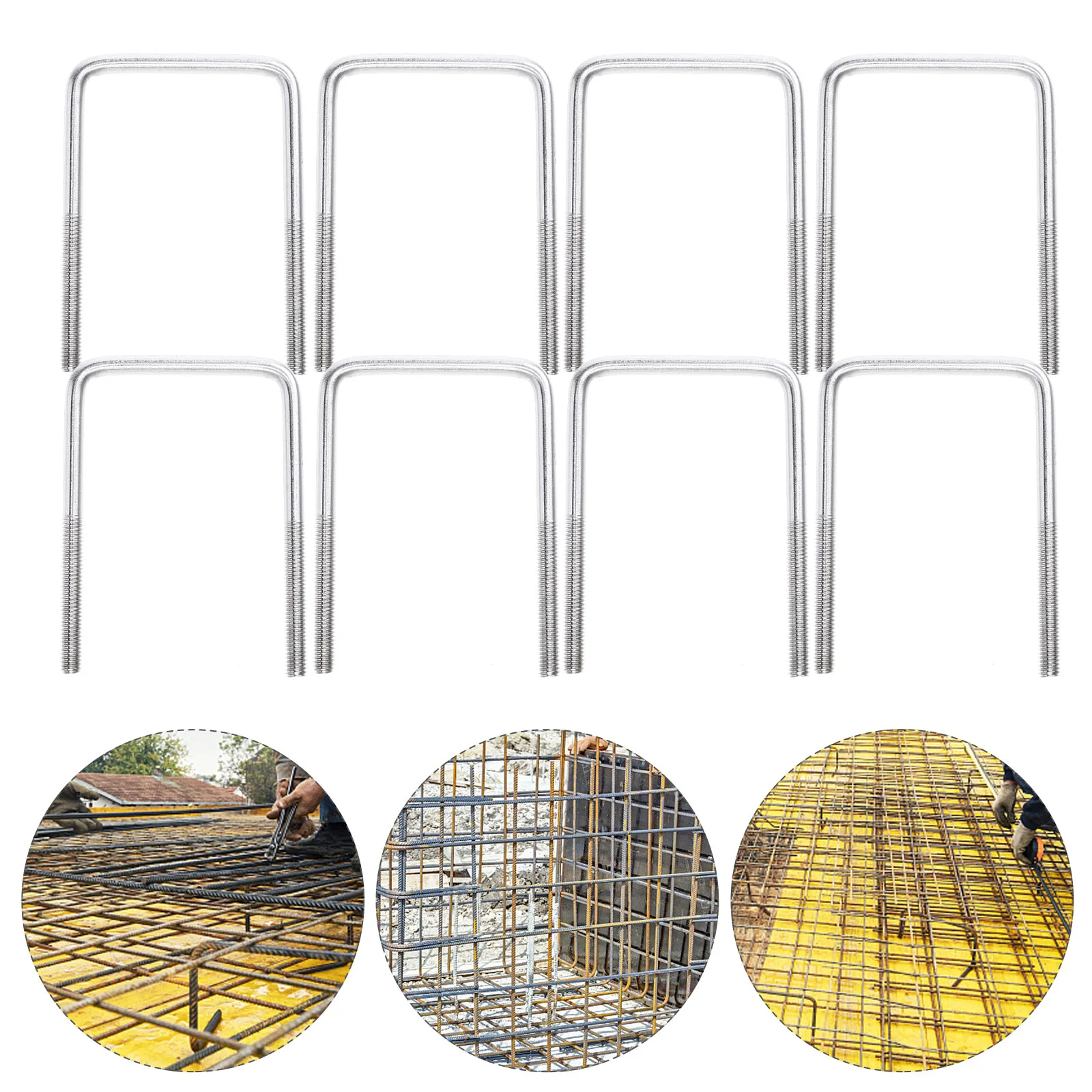 

10 Pcs Lag Bolts Square Clamp Rebar Screw Hardwares Reabr Right Angle Stainless Steel U-shaped