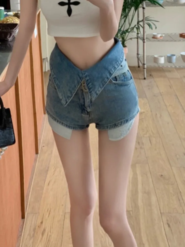 Sexy Chic High Waist Woman Short Jeans Summer Casual Streetwear Mini Denim Pants Female Fashion Clothing