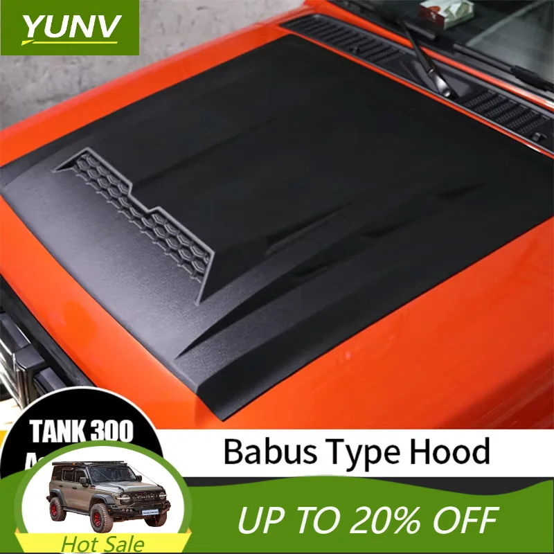 Фото Защитный чехол YUNV для GWM Tank 300, накладка из АБС-пластика, защита от царапин, аксессуары для капота, тип Babus, для двигателя. №1