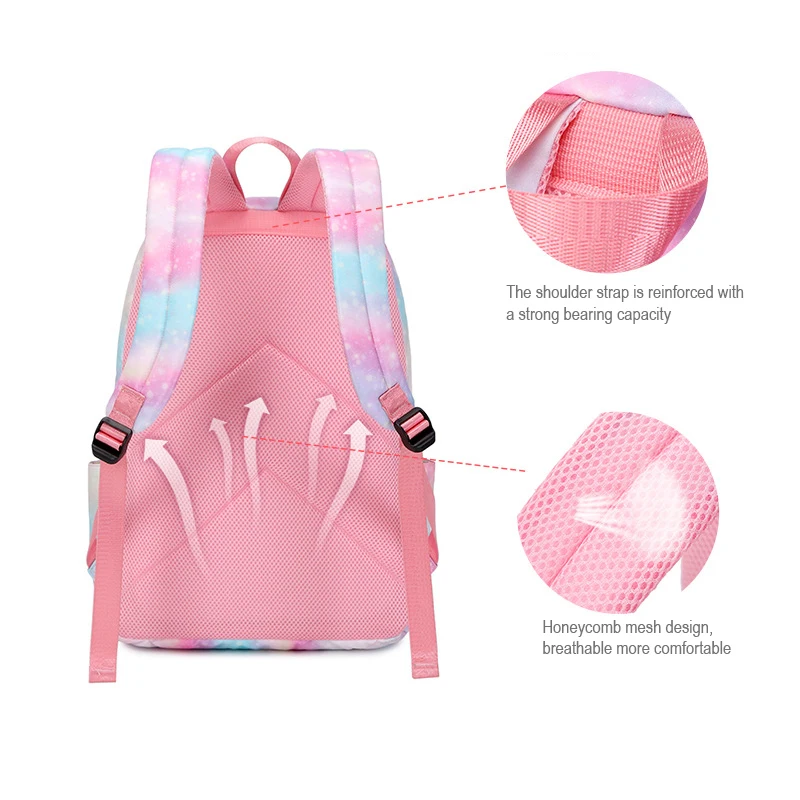 Водонепроницаемый рюкзак для девочек-подростков 3 в 1 набор школьных сумок книг