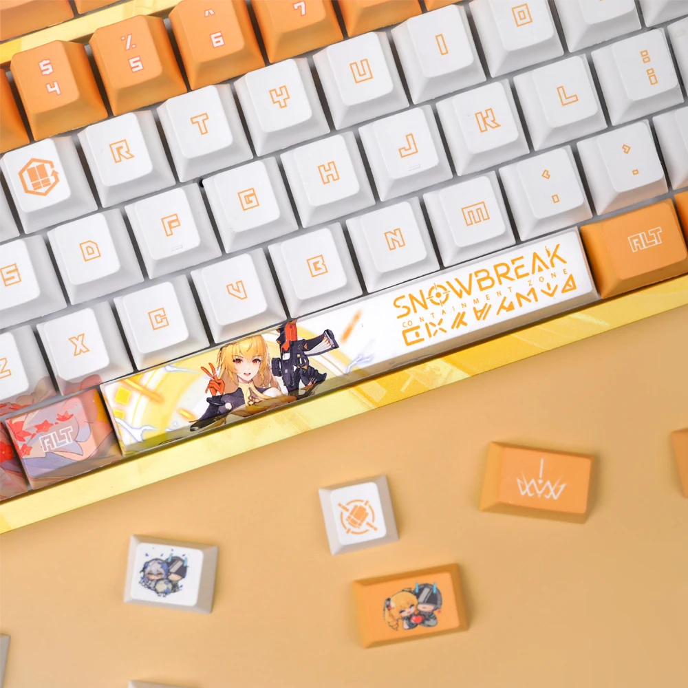 Фото Кейкапы Project Snow PBT с сублимационной печатью, профиль Cherry, для клавиатур: Anime Game Dustborn, Fenny, Guiltcrown, Lyfe, Bestla №5