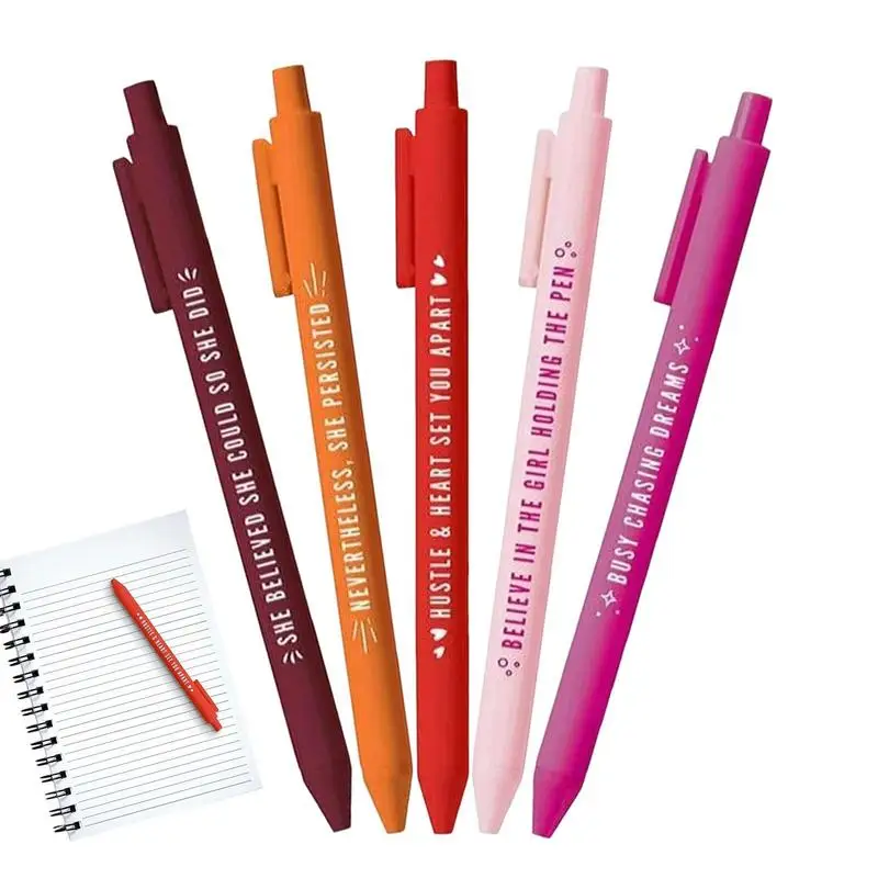 

Motivational Pens 5 Pieces Ballpoint Pens For Office Click Pens Office Inspirational Stylus Pen