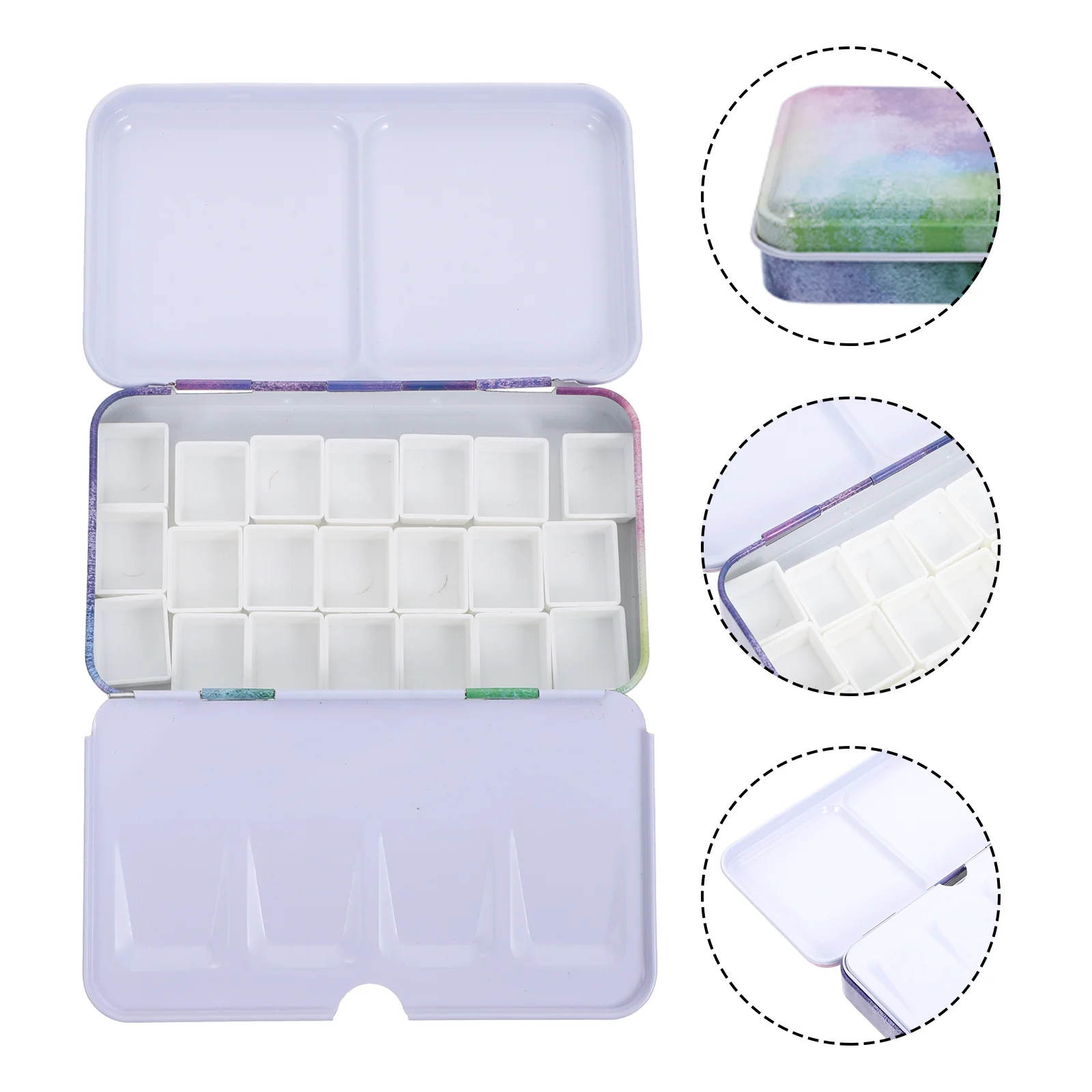 

Watercolor Empty Pans Case Tin Box Tray Travel Half Pigment Artist Student Pan Container Metal Packing Sub Tins Watercolour