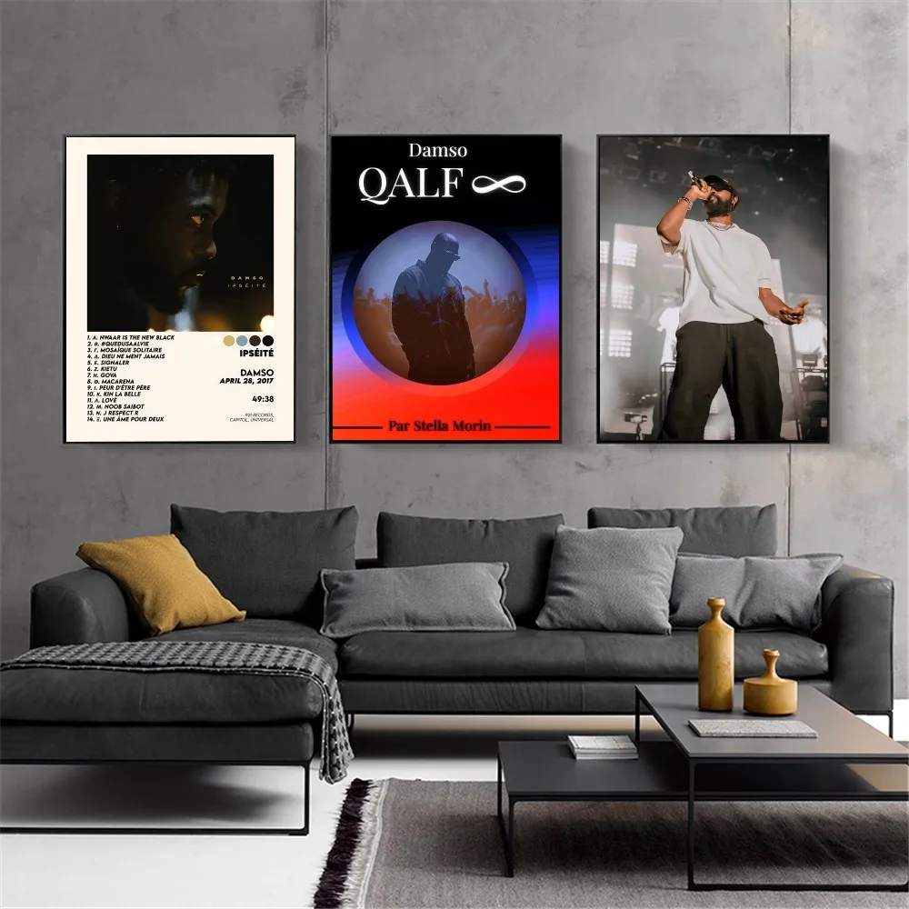 Damso Qalf Rapper Poster Kraft Club Bar Paper Vintage Wall Art Painting Bedroom Study Big Szie Stickers