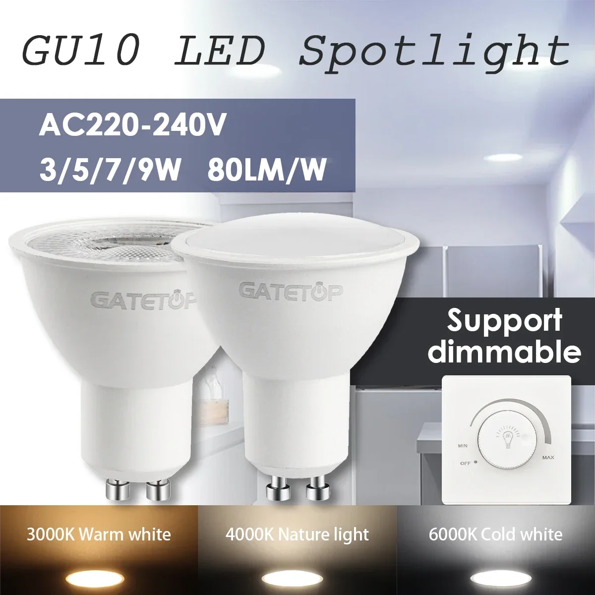 1-20pcs led Spotlight gu10 Bulb dimming warm AC220-240V cold white light 120° 38° 3000K 4000K 6000K for home bedroom derec
