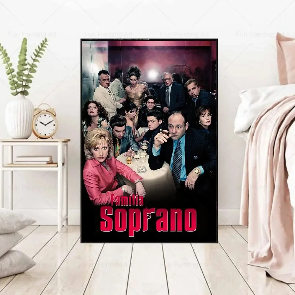 Klasyczny plakat na płótnie „Sopranos” seria telewizyjna motyw rodzinne wydruki Wall Art do salonu Home Decor bez ramki