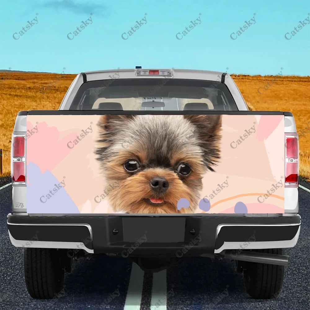 

Yorkshire Terrier Truck Tailgate Wrap Professional Grade Material Universal Fit for Full Size Trucks Weatherproof Car Wash Safe