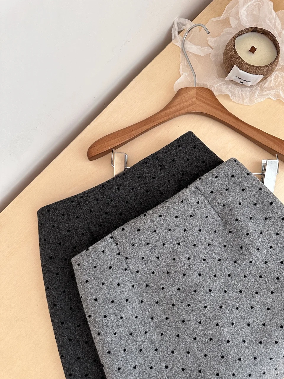 Шерстяная короткая юбка Little Love в форме сердца осень/зима 2022 универсальные